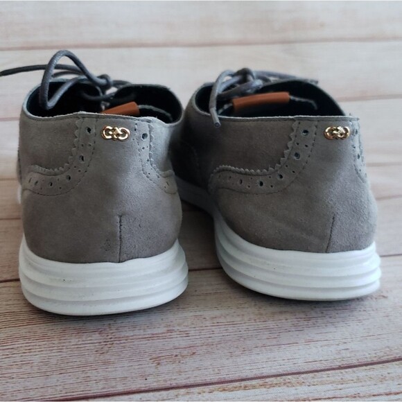 Cole Haan Grand OS Grey Suede Brogue Oxford Lace Up Shoes 9B Gray Size 9B - Picture 10 of 11